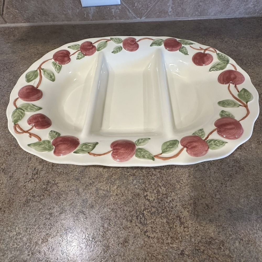 EUC: Vintage Franciscan Apple Large 17" 3 Divided‎ Serving Dish Platter Portugal